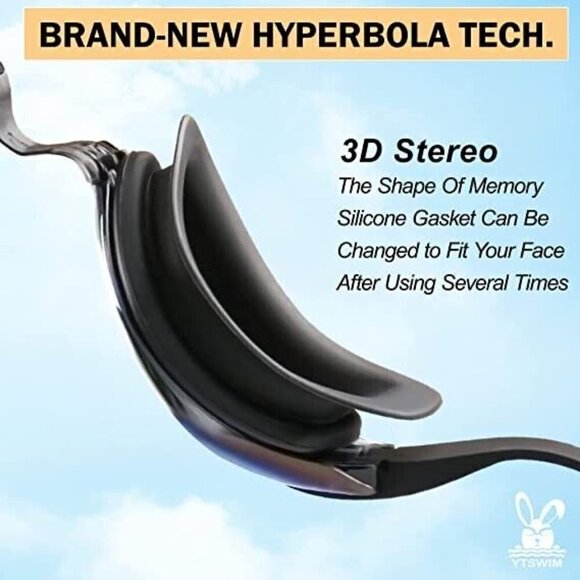 Adult Swim Goggles Adjustable Waterproof Anti-Fog UV Swimming Glasses + Ear Plug - Picture 2 of 4